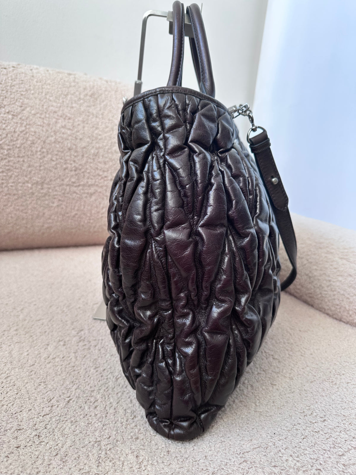 Miu Miu XL Large Matelasse Napa Leather Tote Bag