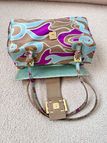 Rare Fendi 2002 Archive Swirl Bento Box Baguette Bag