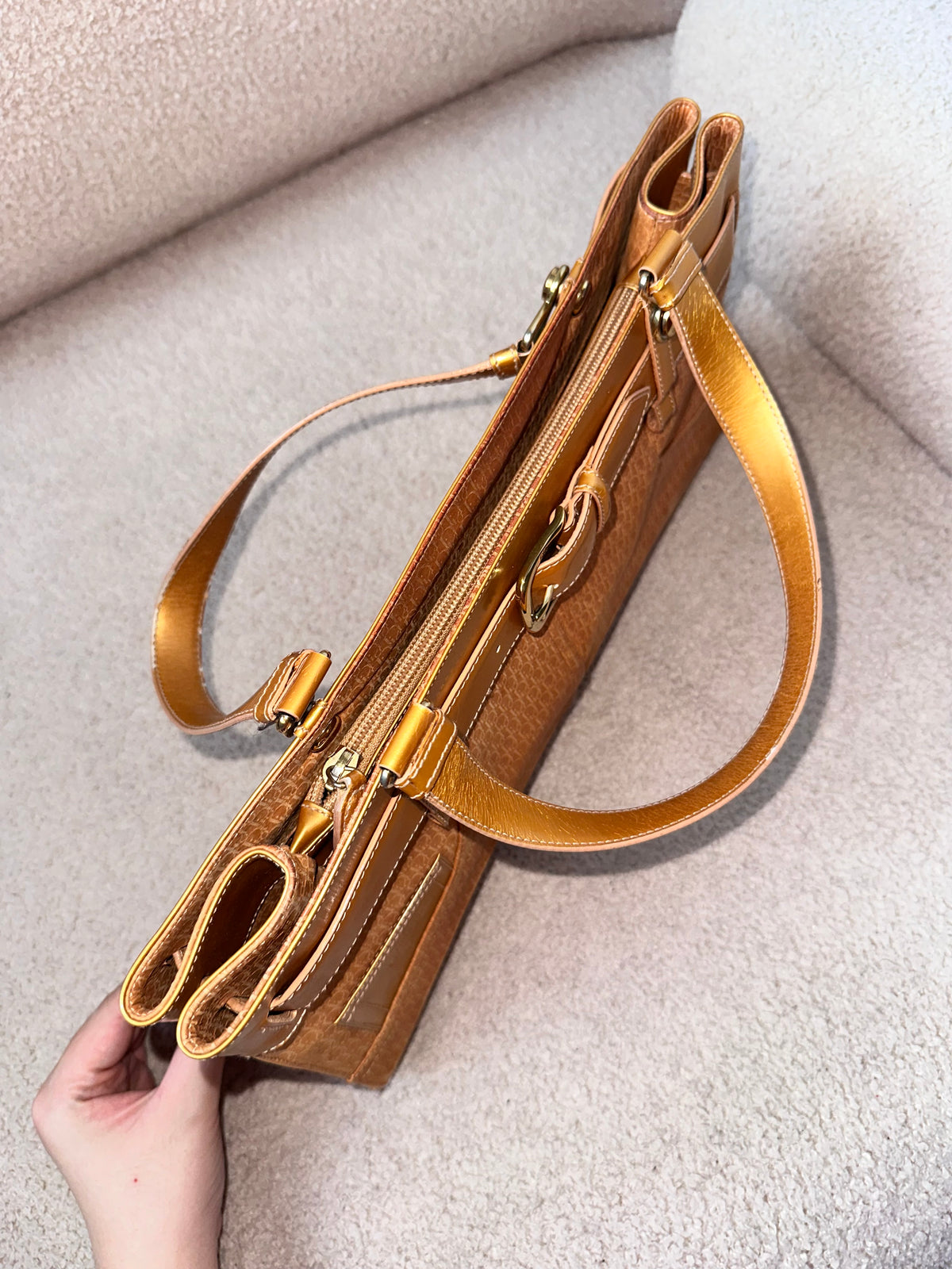 Christian Dior Orange Iridescent Trotter Jeans Pocket Shoulder Bag