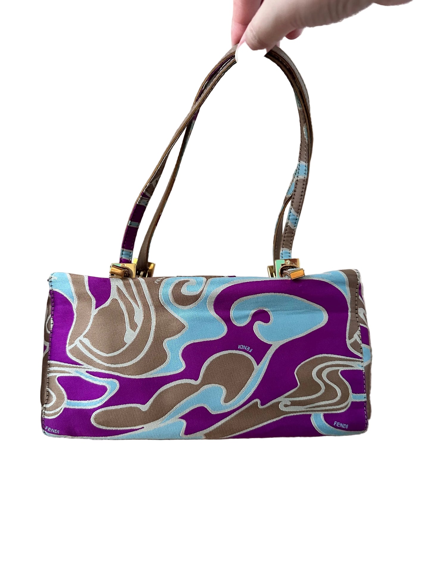 Rare Fendi 2002 Archive Swirl Bento Box Baguette Bag