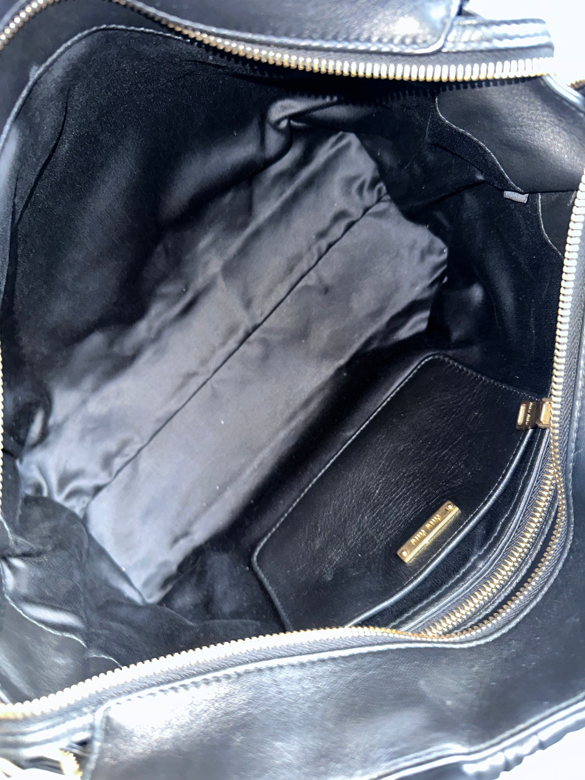 Miu Miu Large Matelasse Nappa Leather Bag Black