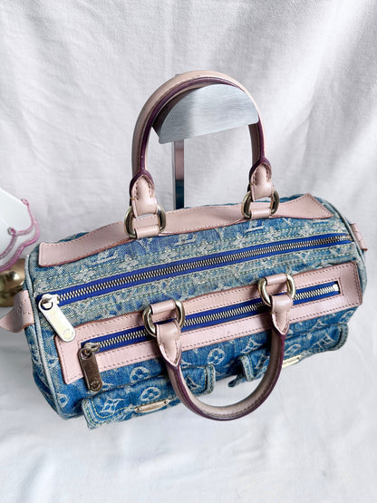 Louis Vuitton Blue Denim Neo Speedy Boston Bag