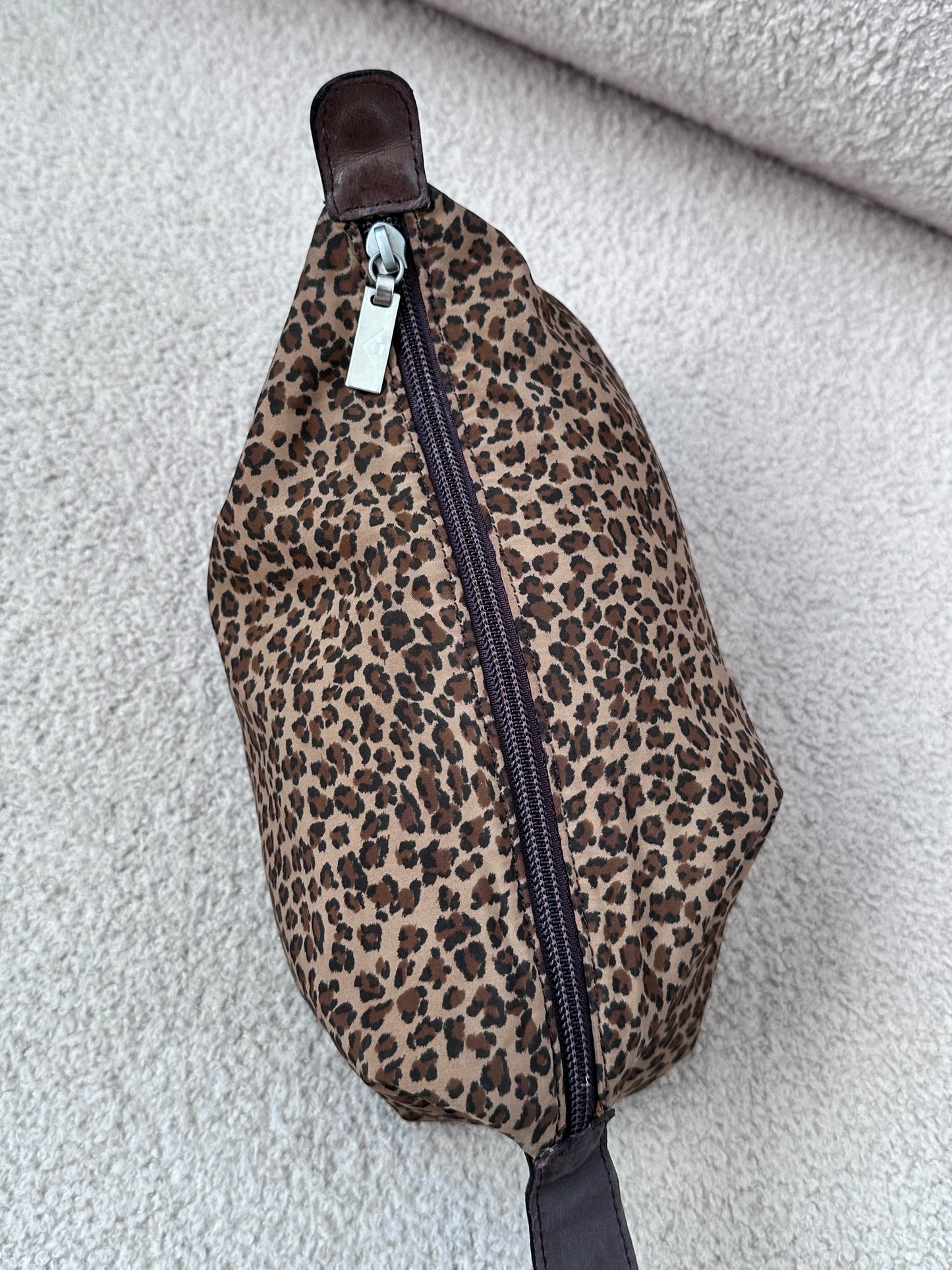 Bottega Vaneta Leopard Print Mini Hobo Top Handle Bag