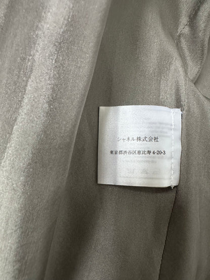 Chanel Runway Coat 00A Gold Beige Sequins Tweed Wool Long Jacket