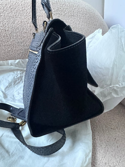 Celine Navy Python Trapeze Bag