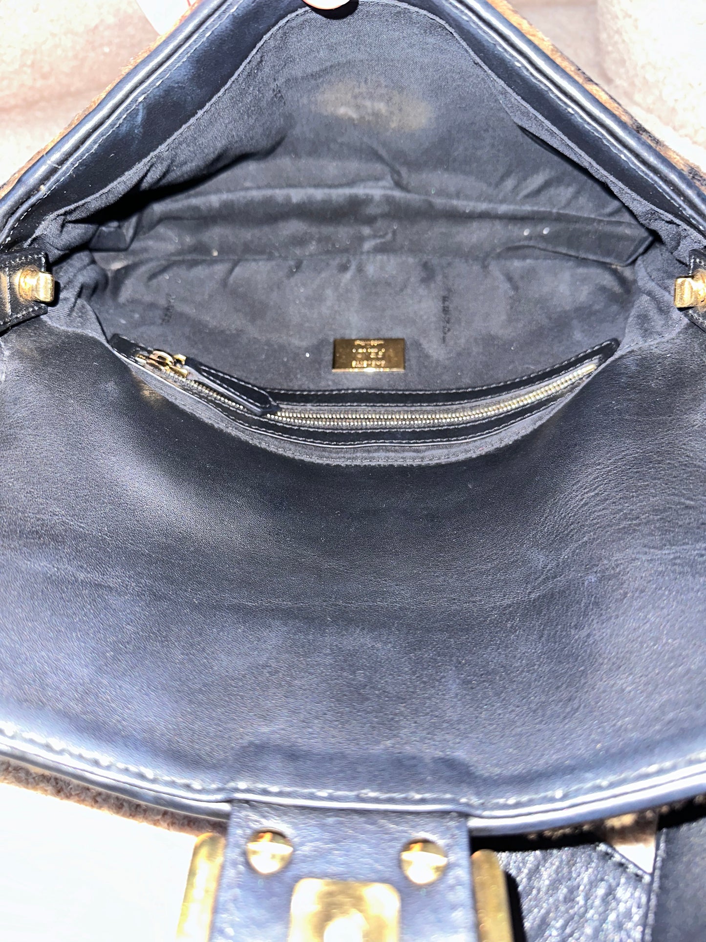 Fendi Shearling Fur Zucca Baguette