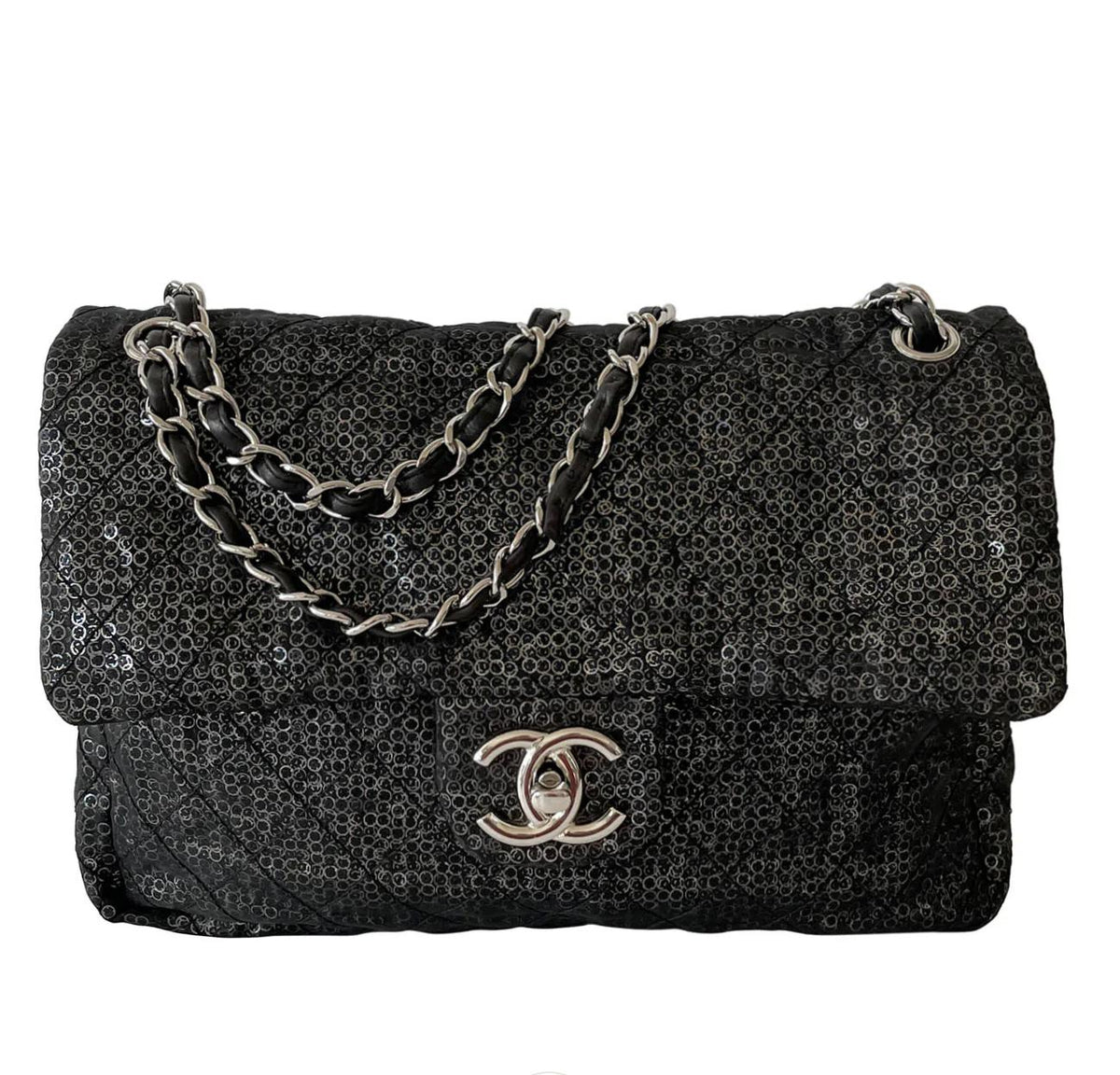 Chanel Sequins Maxi Classic Flap Bag