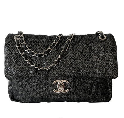 Chanel Sequins Maxi Classic Flap Bag