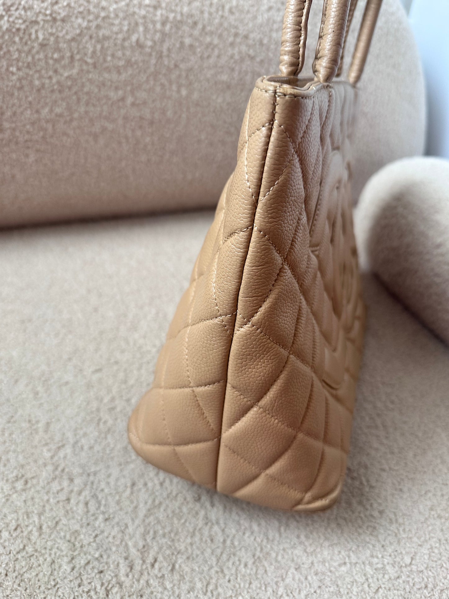 Chanel Caviar Medallion Shopping Tote Bag