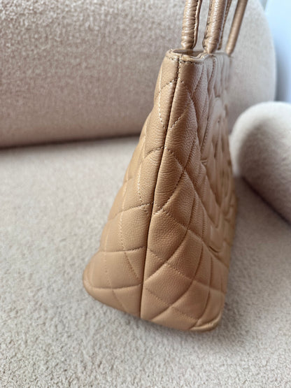 Chanel Caviar Medallion Shopping Tote Bag