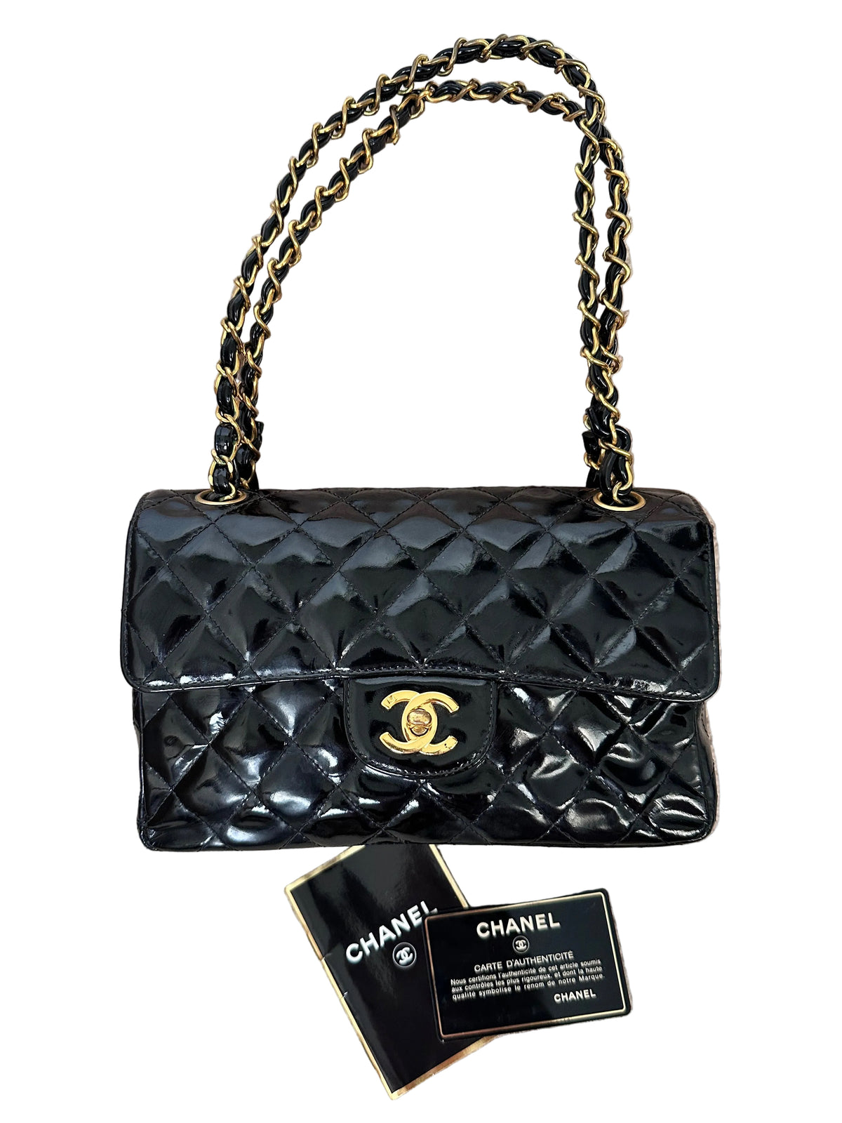 Chanel Vintage Double Face Black Quilted Classic Flap Bag