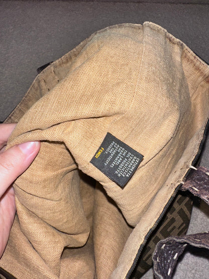 Fendi Vintage Brown FF Zucca Tote Bag