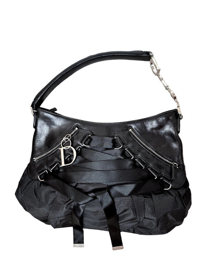 Dior Ballerina Black Corset Lace Medium Shoulder Bag
