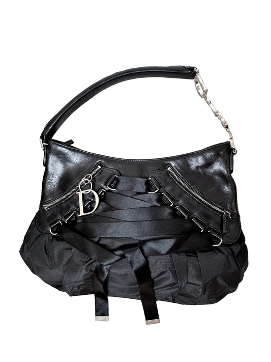 Dior Ballerina Black Corset Lace Medium Shoulder Bag
