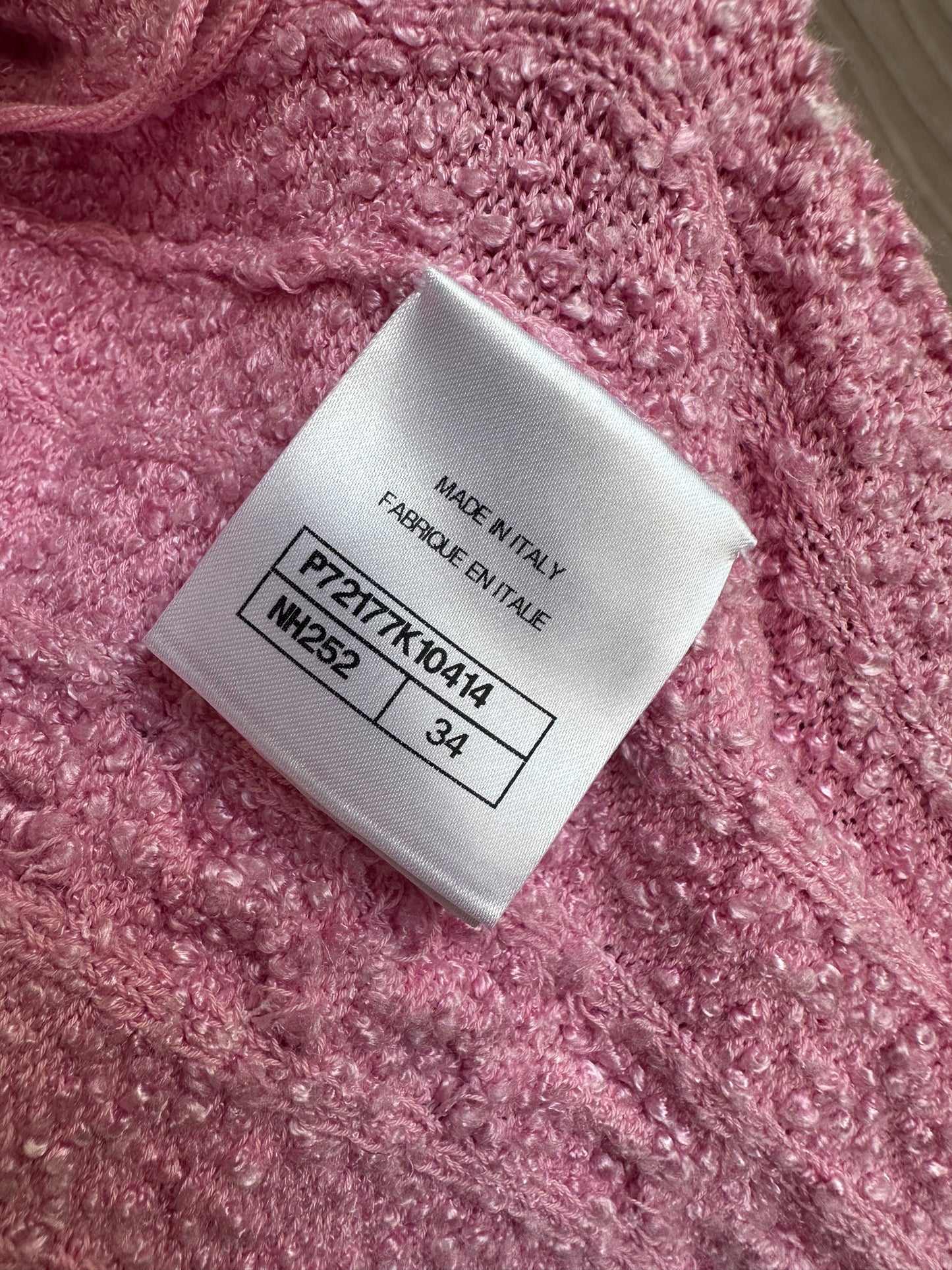 Chanel 22P Long Belted Pink Knit Cardigan