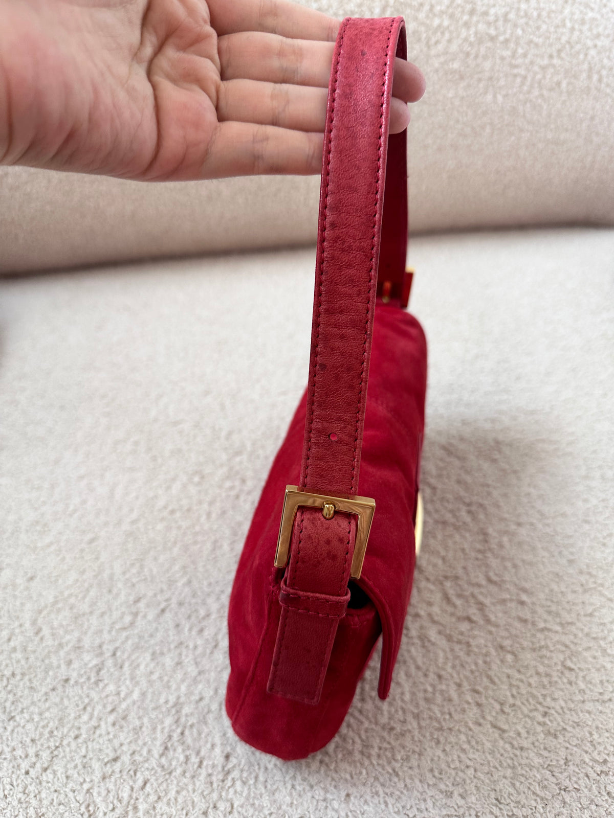 Fendi Glitter FF Gold Buckle Baguette