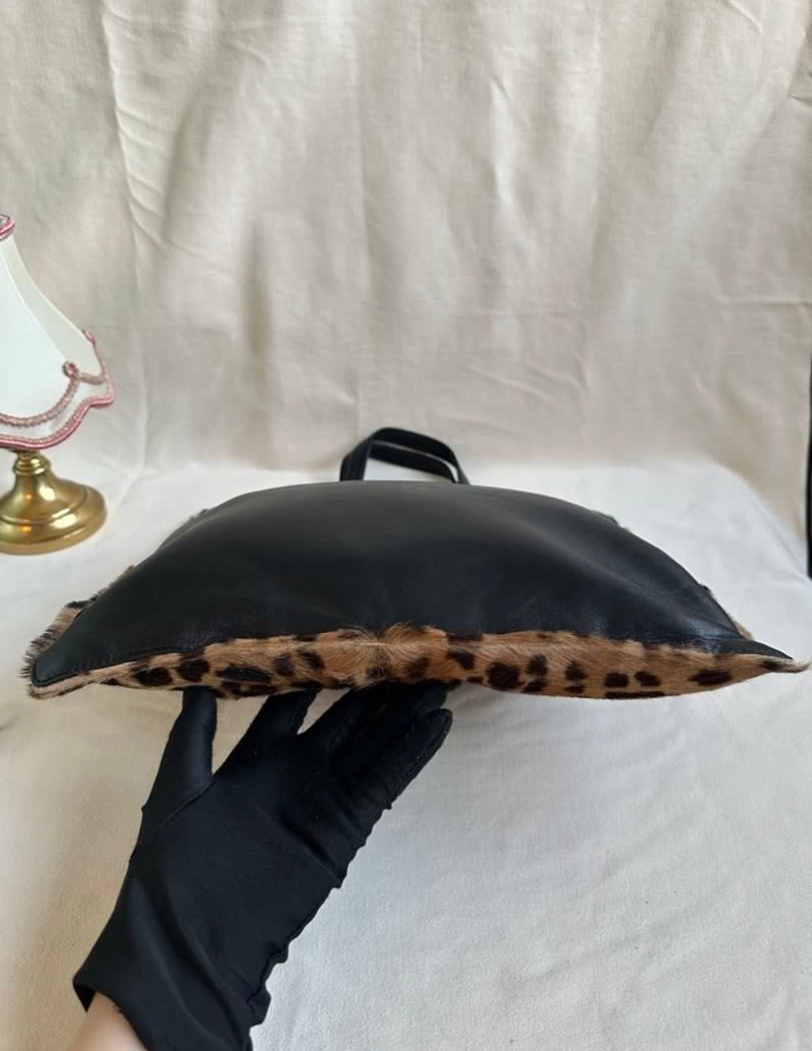 RARE Loewe Pony Hair Leopard Print Nappa Leather Vintage Tote Bag
