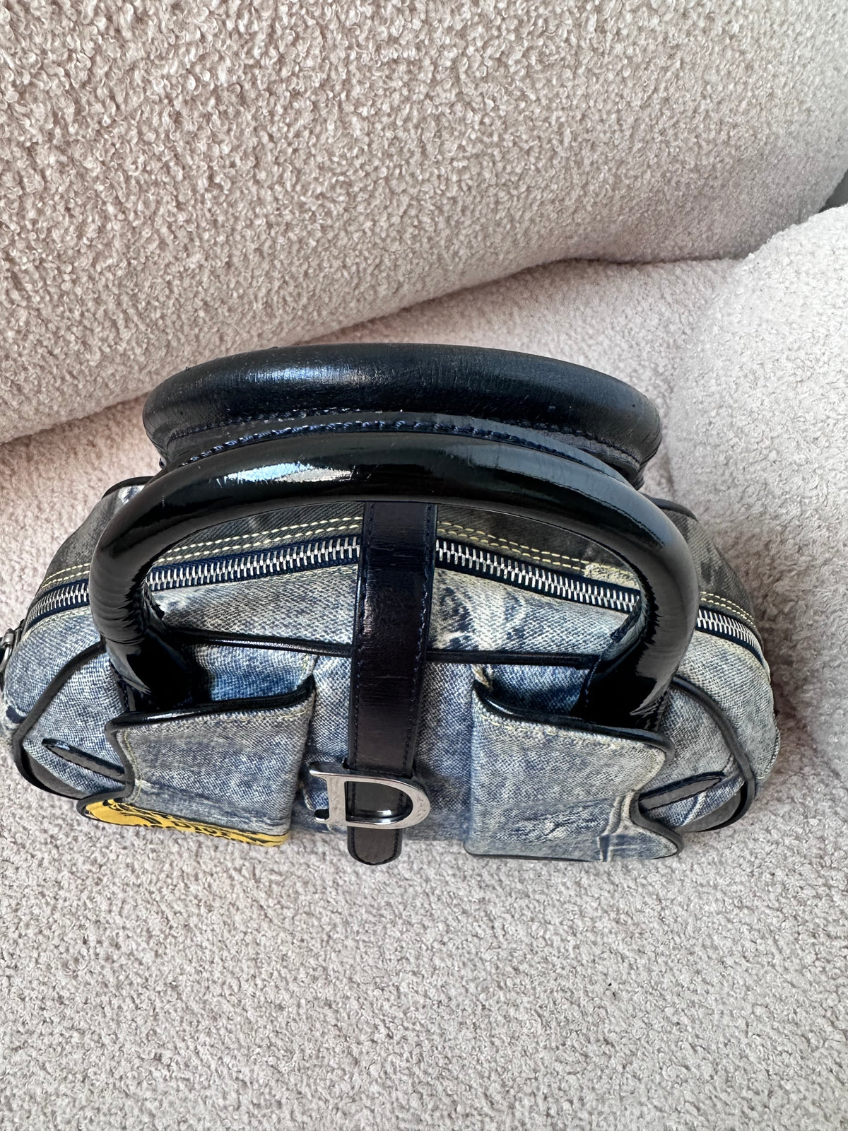 Dior John Galliano “Miss Diorella” Speedway Denim Bowler Bag