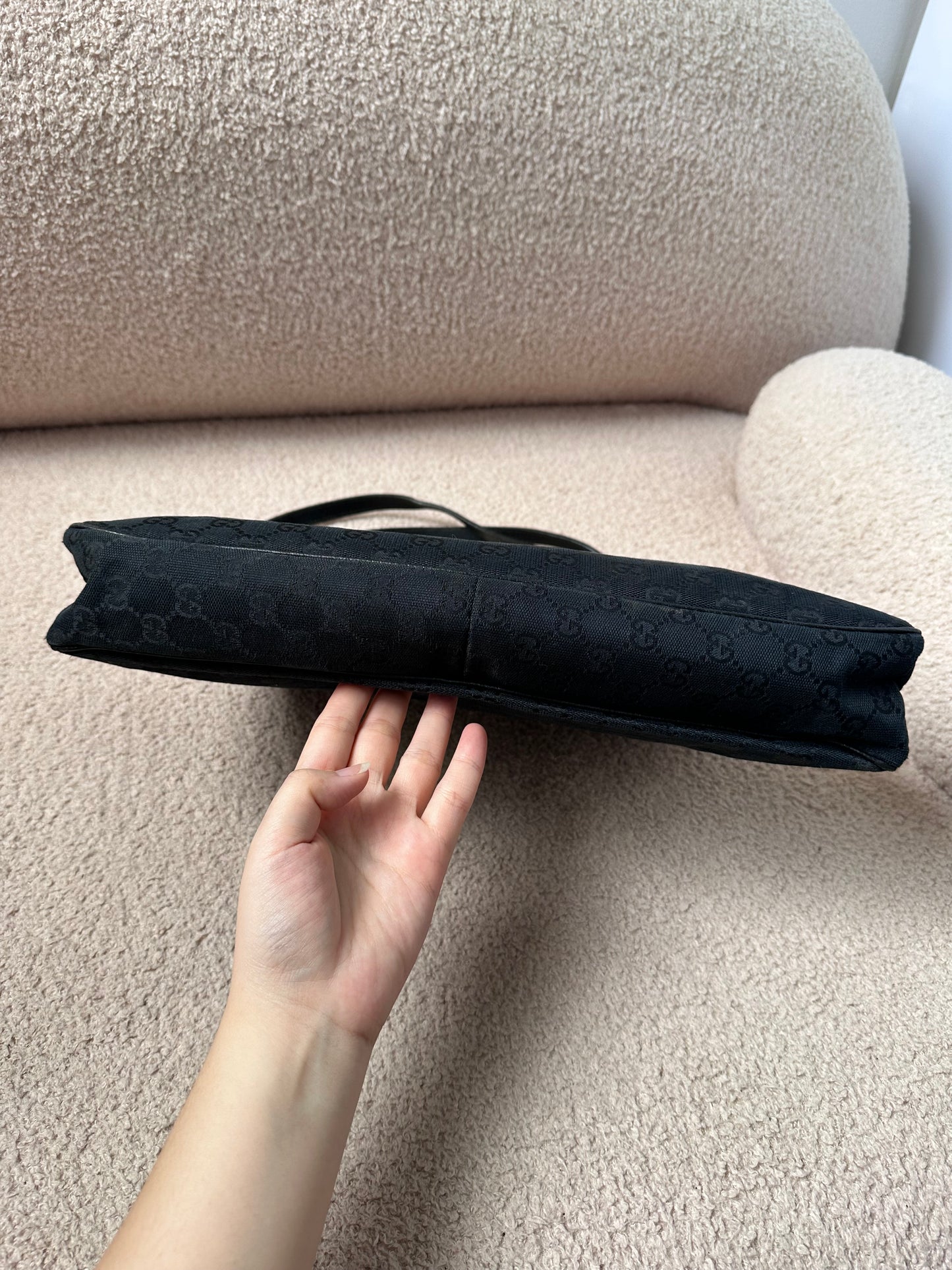 Gucci Black GG Hobo Shoulder Bag