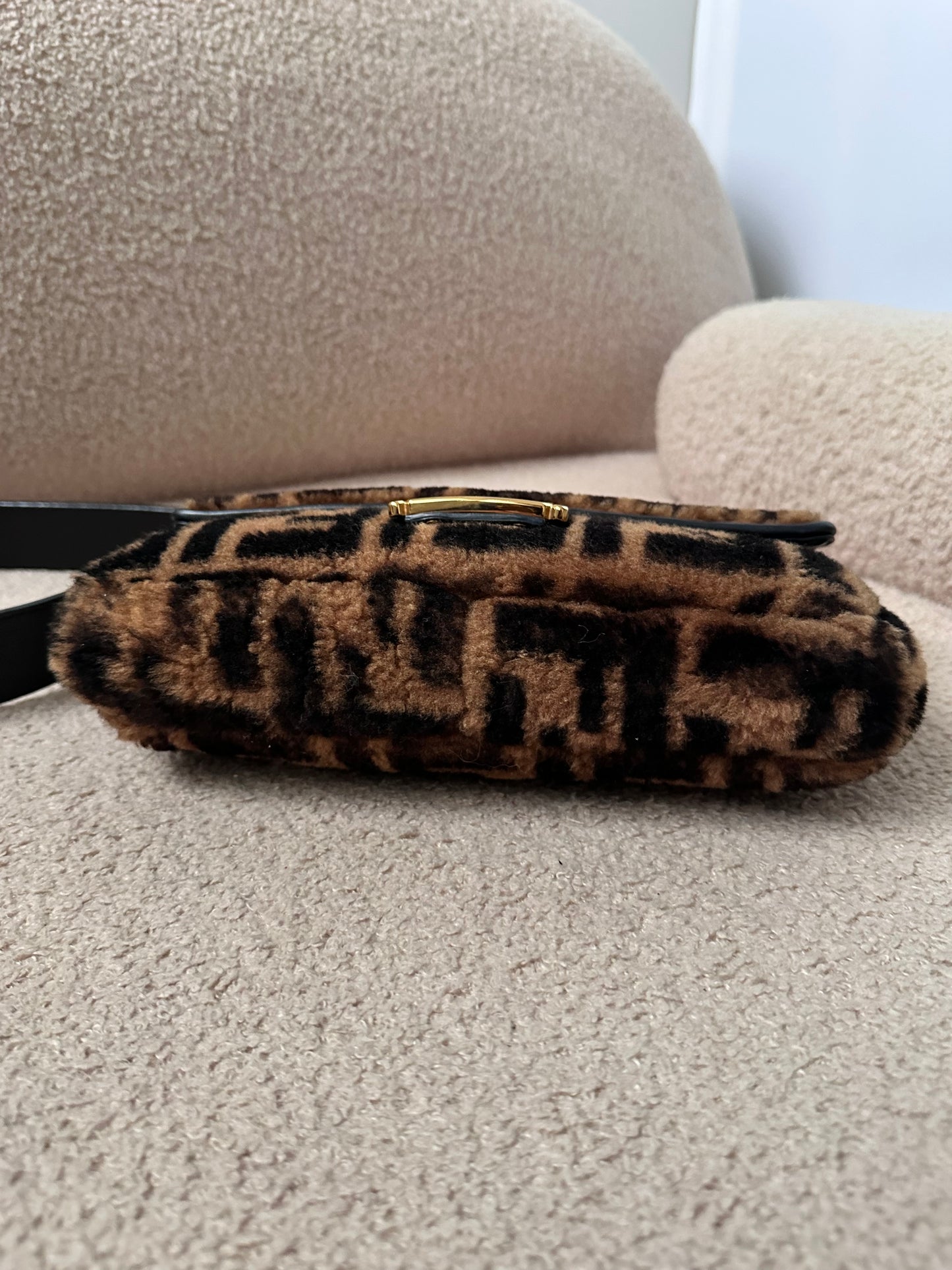 Fendi Shearling Fur Zucca Baguette