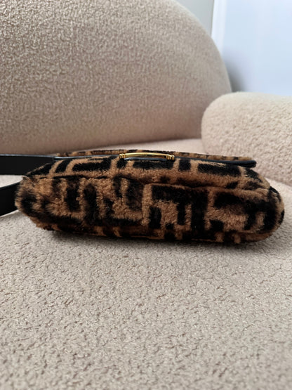 Fendi Shearling Fur Zucca Baguette