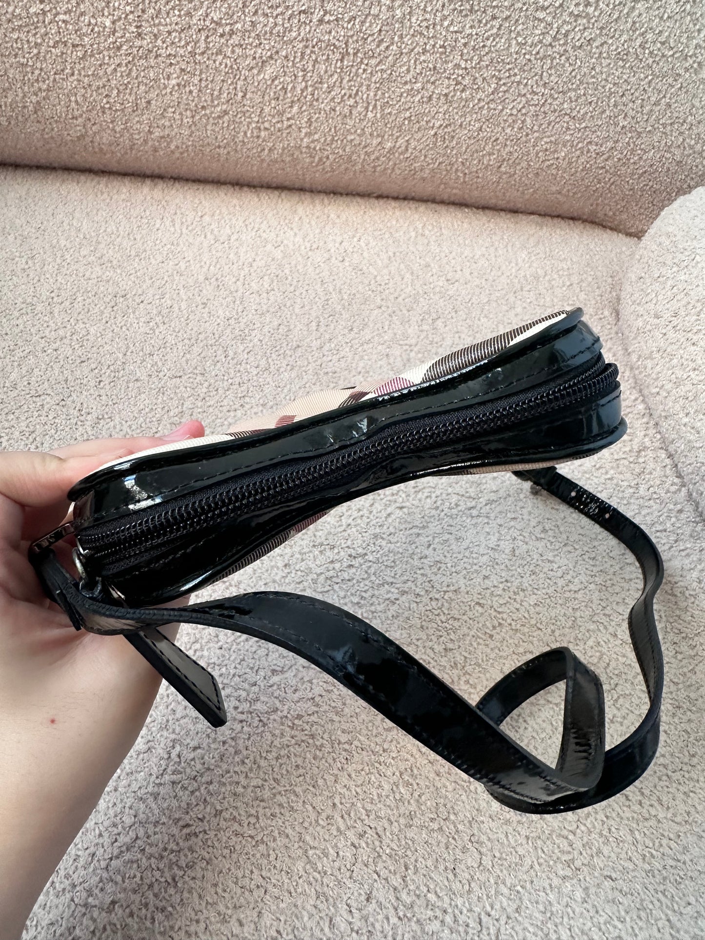 Burberry Nova Check Mini Heart Crossbody Bag