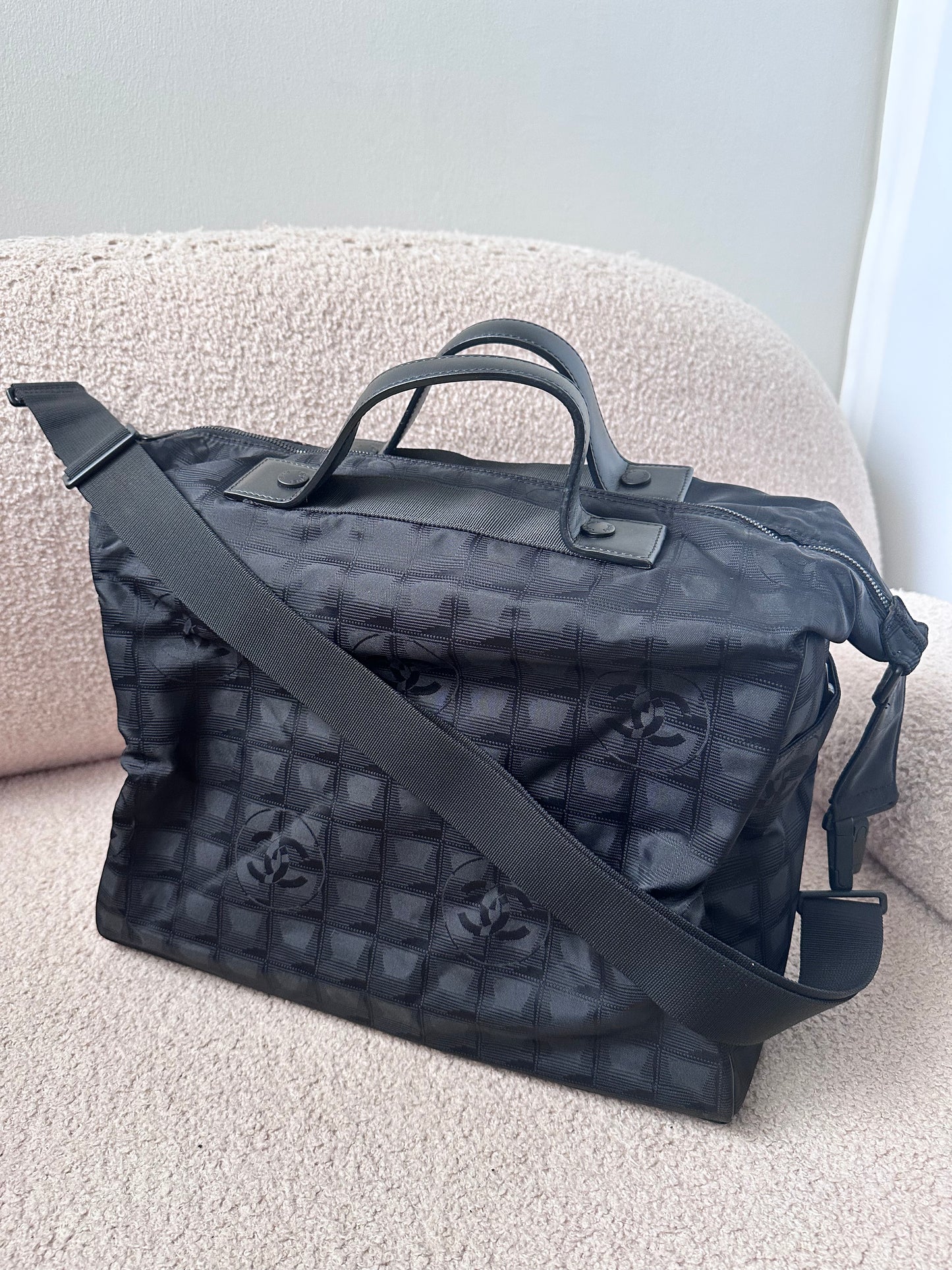Chanel Large Travel Line Duffle Boston Luggage Bag