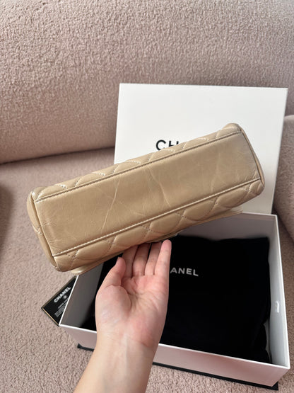 Chanel Large Classic Flap Bag Beige Calfskin