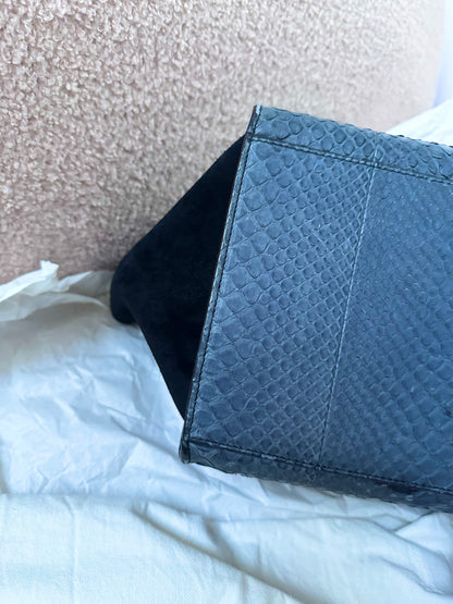 Celine Navy Python Trapeze Bag