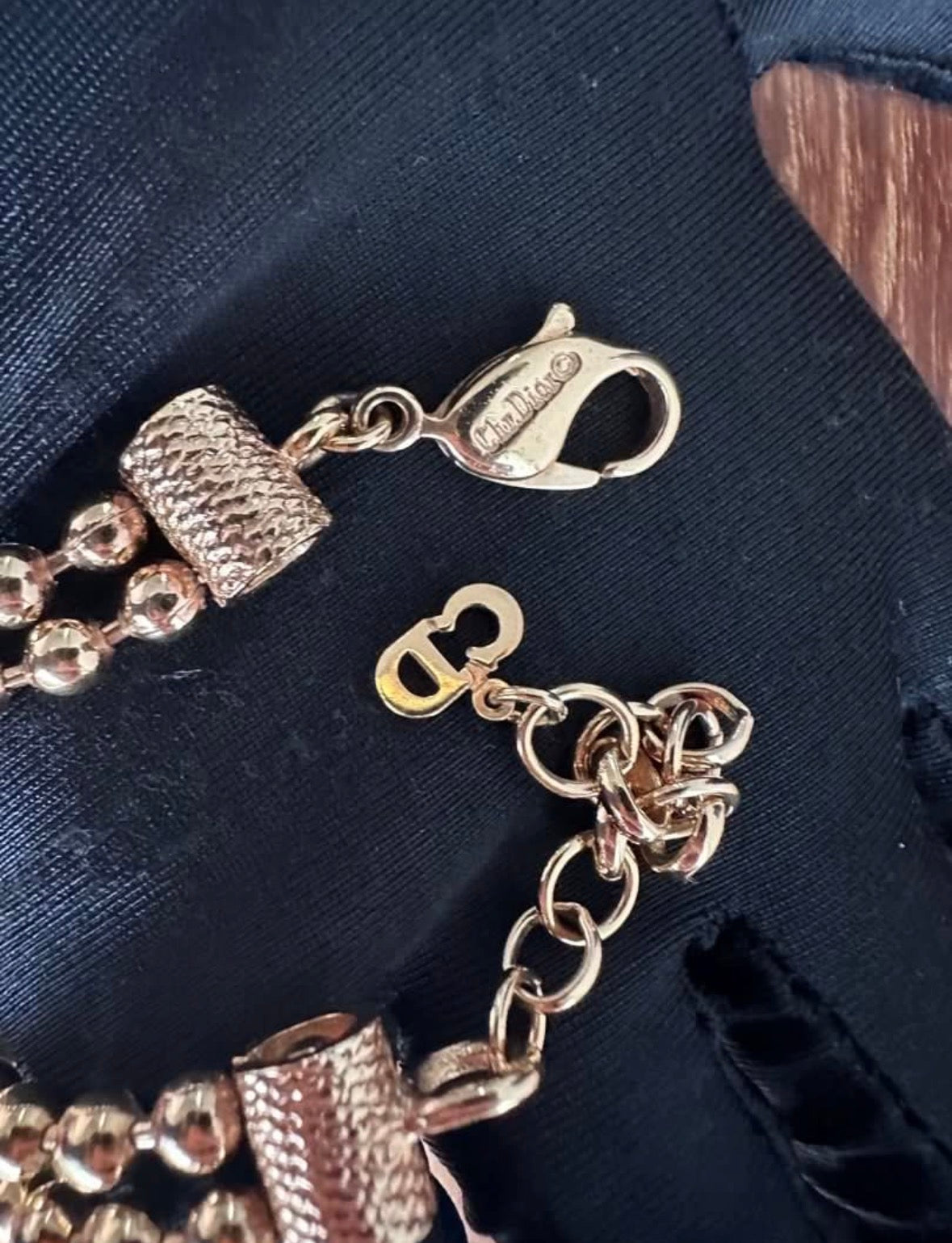 Rare Dior Vintage Gold Tone Waterfall Statement Necklace Crystals