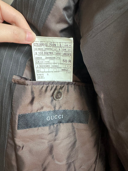 Gucci Mens Suit Blazer Black Wool Mohair Regular Fit Jacket
