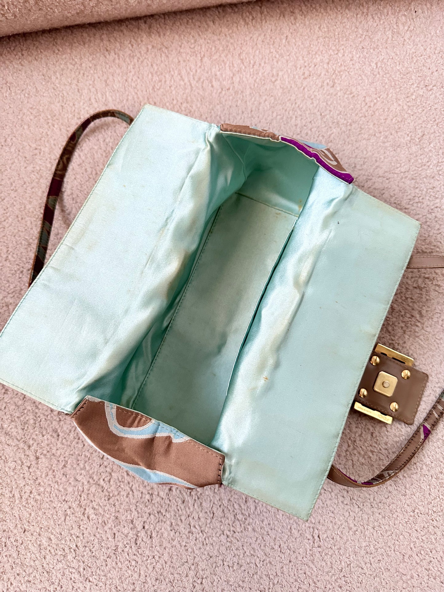 Rare Fendi 2002 Archive Swirl Bento Box Baguette Bag