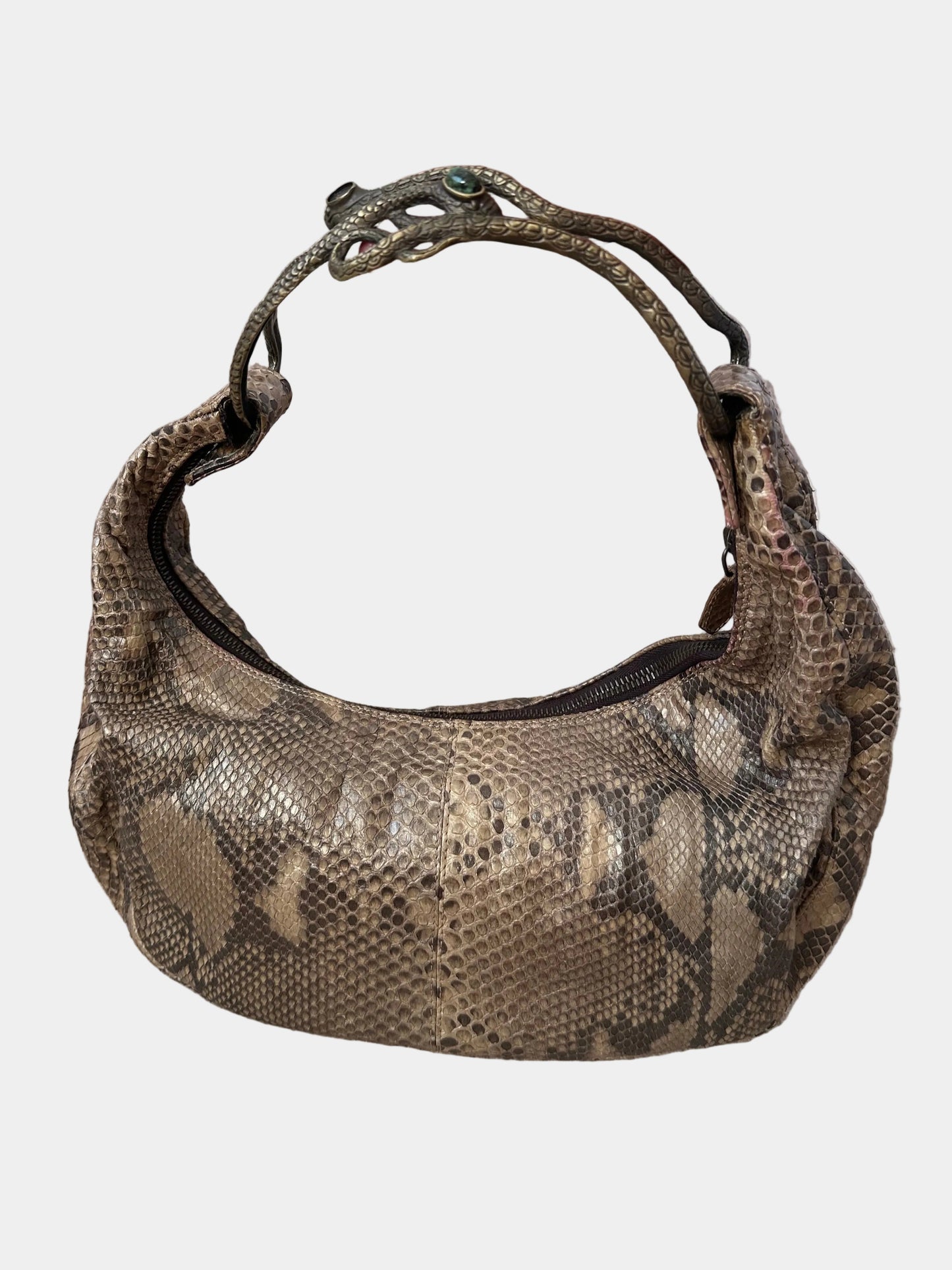 VALENTINO GARAVANI Python Serpent Hobo sculptural Serpent Handle