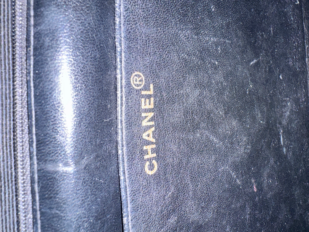 Vintage Chanel Jumbo Briefcase Business Tote Bag Rare Vintage