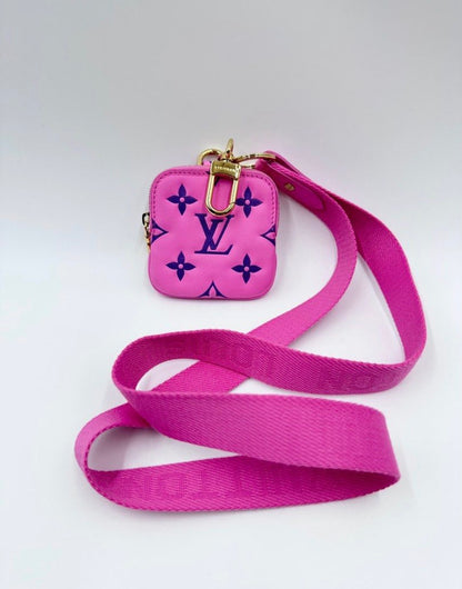 Louis Vuitton Multi Pochette Case Lanyard Pink Monogram