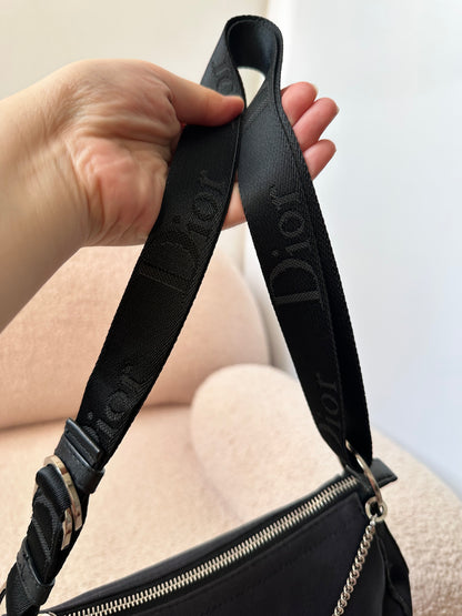 Dior John Galliano Hardcore Small Hobo Bag Crystal Logo