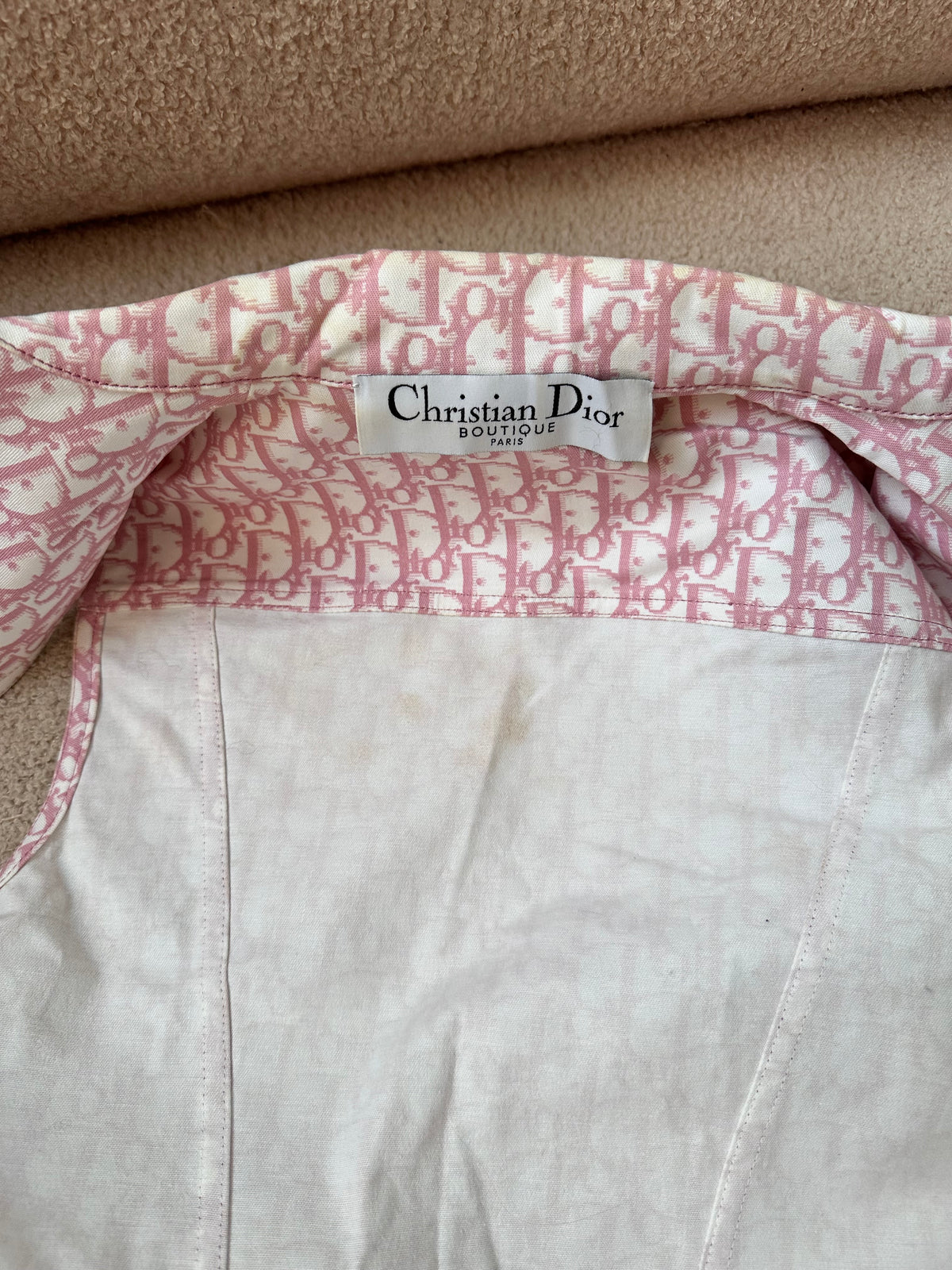 Dior John Galliano Pink Trotter Vest Flowers Jacket Top
