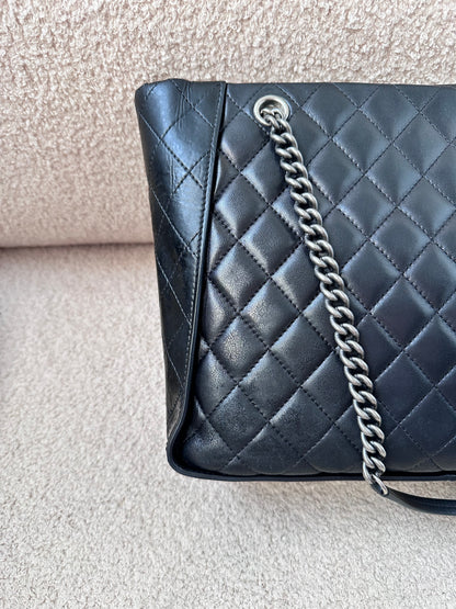 Chanel Black Quilted CC Charm Chain Tote Bag