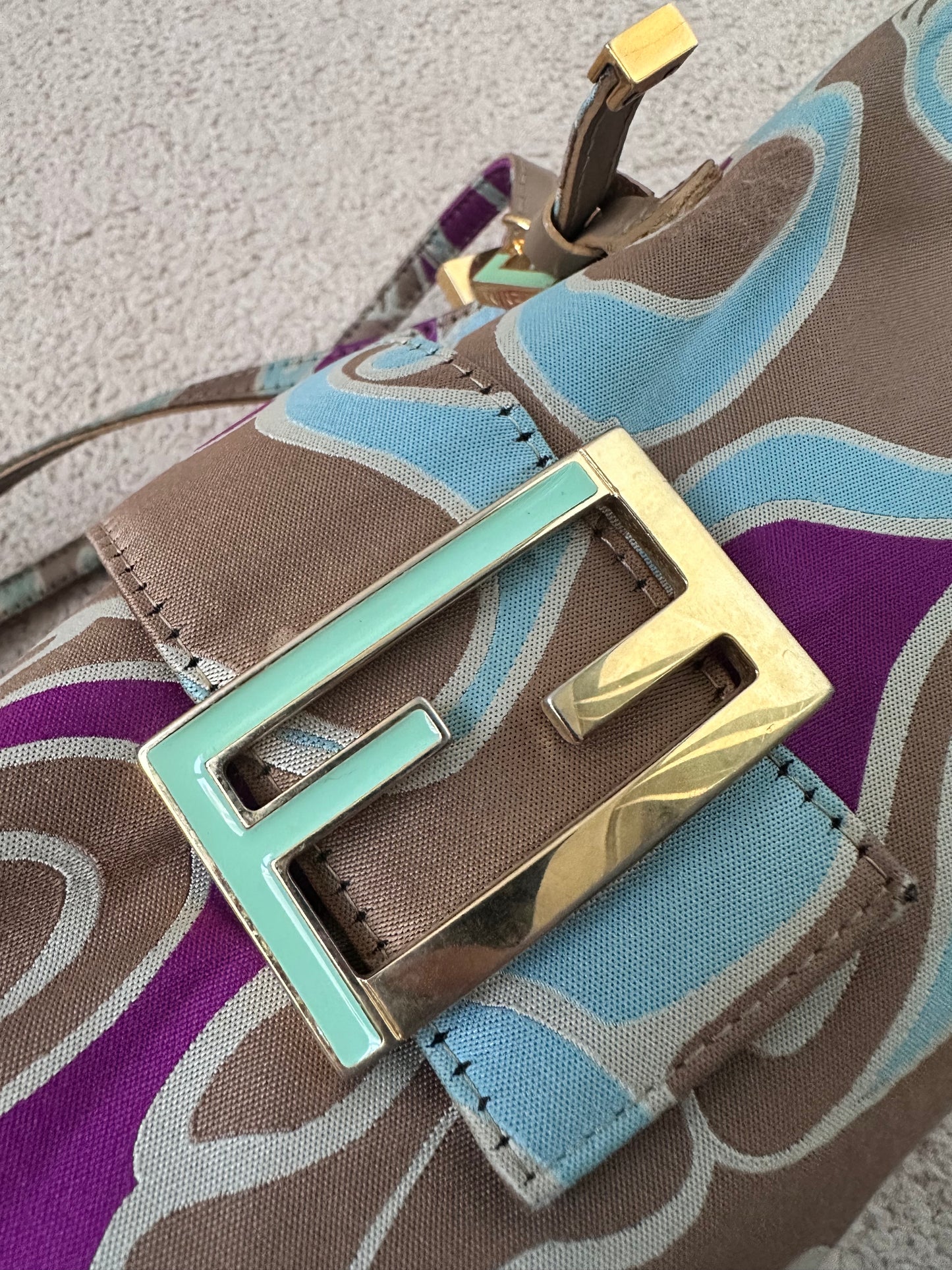 Rare Fendi 2002 Archive Swirl Bento Box Baguette Bag