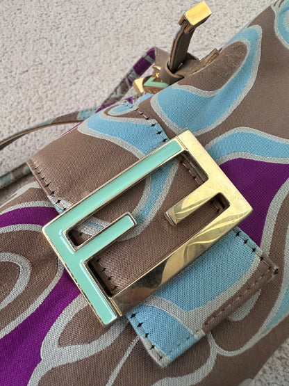 Rare Fendi 2002 Archive Swirl Bento Box Baguette Bag