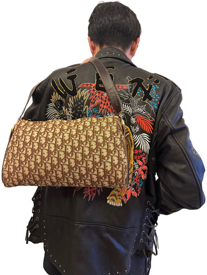 Dior Brown Oblique Trotter Boston Shoulder Bag