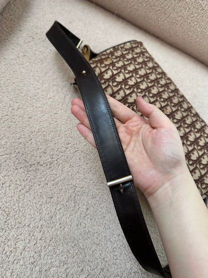Dior Brown Oblique Trotter Boston Shoulder Bag