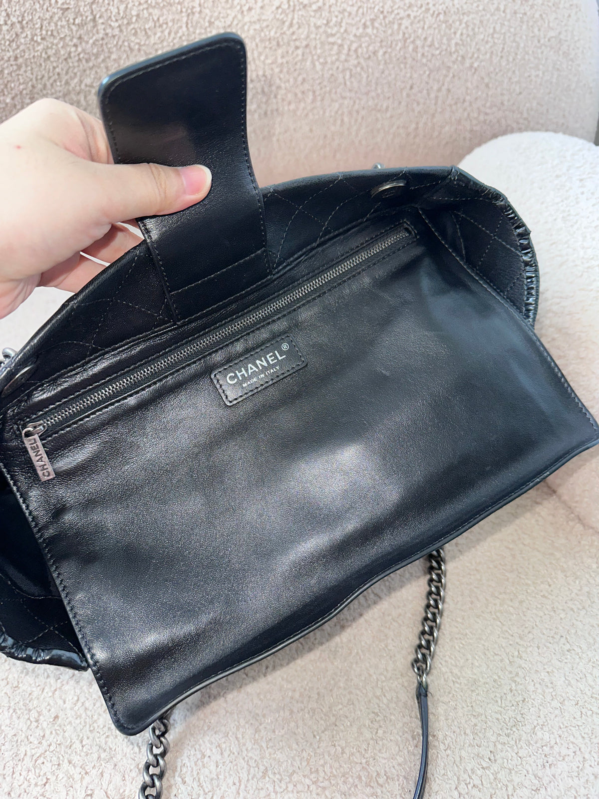 Chanel Black Quilted CC Charm Chain Tote Bag
