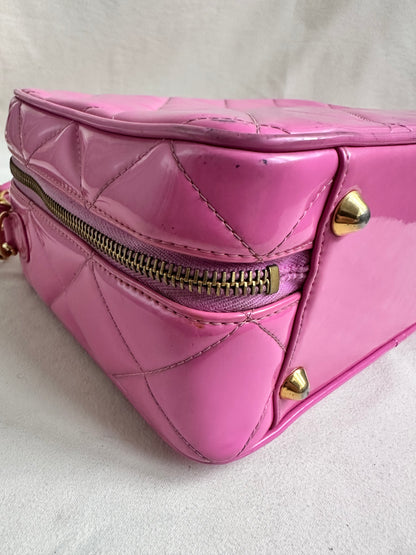 Rare Chanel 1995 Barbie Pink Medium Vanity Two Way Bag with Chain