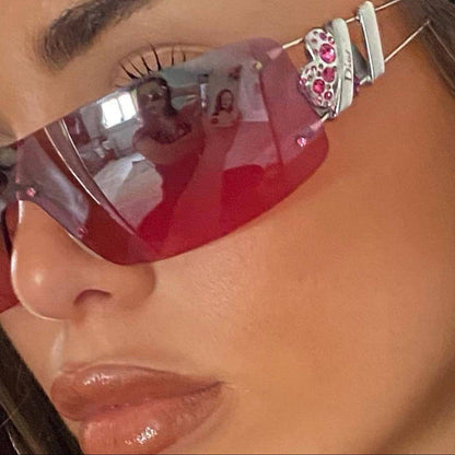 Rare Dior John Galliano “Heart Core” Crystal Pink Sunglasses