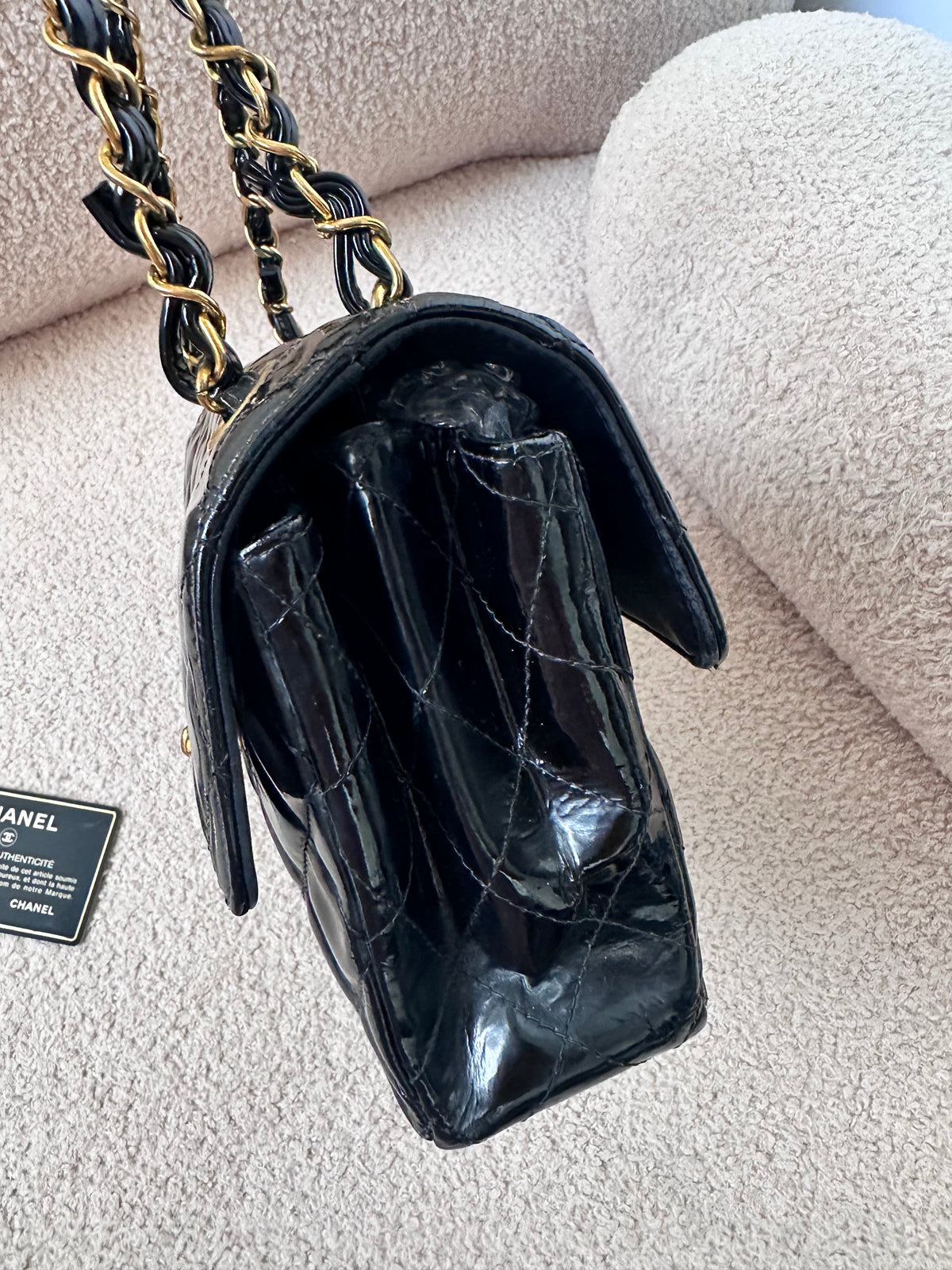 Chanel Vintage Double Face Black Quilted Classic Flap Bag