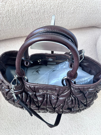 Miu Miu XL Large Matelasse Napa Leather Tote Bag