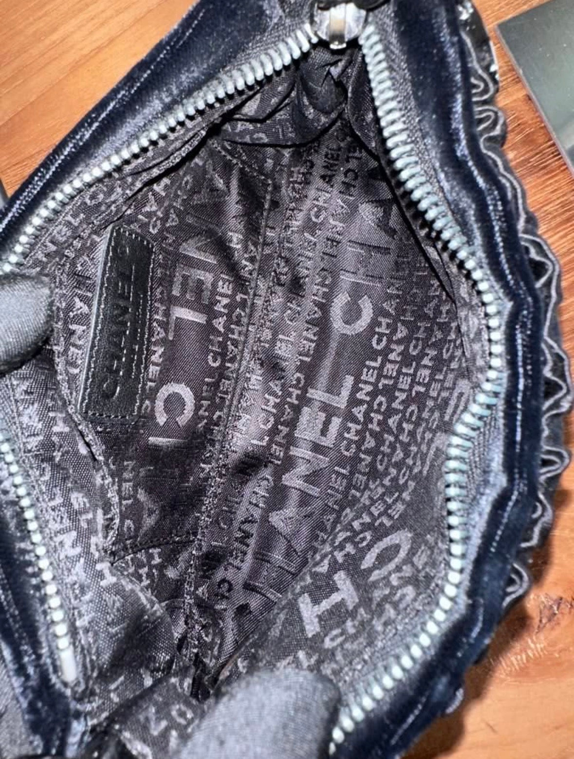 Chanel East West Hobo Mini Velvet Shoulder Bag