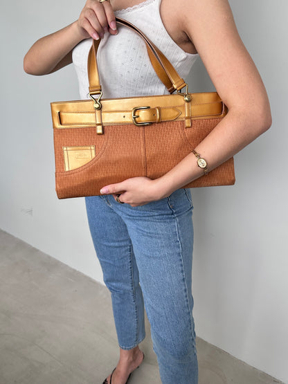 Christian Dior Orange Iridescent Trotter Jeans Pocket Shoulder Bag