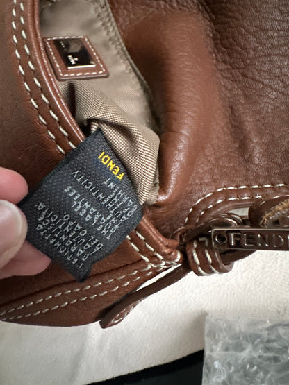Fendi Brown Leather Small Baguette Bag